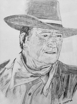 John Wayne - charcoal (and my first portrait endevor)