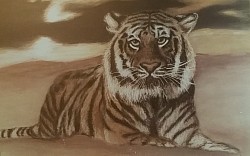 Tiger 1 - pastel painting, its ~4ft wide