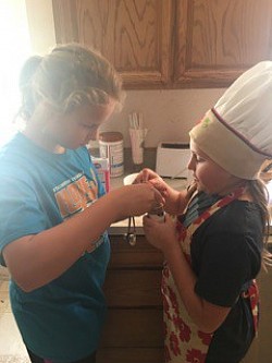 The Chef with her Sous-Chef de cuisine, sister Carolyn